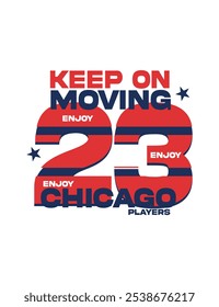 chicago continue em movimento, vetor de moda de design de t-shirt