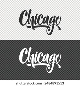 chicago lettering clipart element design