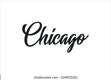 Chicago lettering on white background