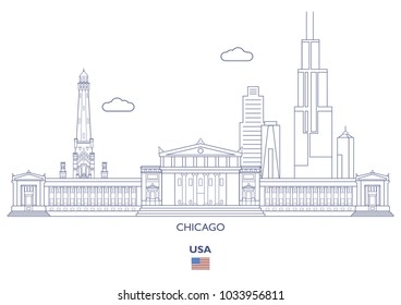 Chicago Linear City Skyline, USA