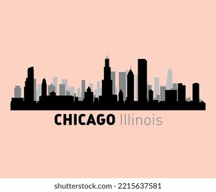 
chicago lllONOIS t shirt graphic design vector illustration \