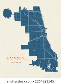 Chicago map vector poster flyer	