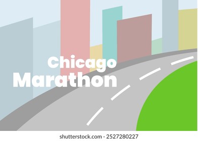 Ilustração do cartaz do dia da maratona de Chicago