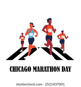 Design vetorial do dia da maratona de Chicago