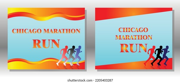 chicago marathon illustration vector for poster template