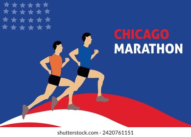 Chicago marathon poster background concept. 