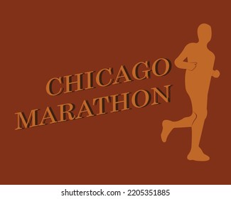 Chicago Marathon-Laufereignis, einfache Vektorgrafik