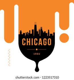 Chicago Modern Web Banner Design with Vector Skyline