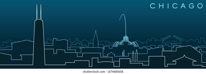 Chicago Multiple Lines Skyline und Landmarks