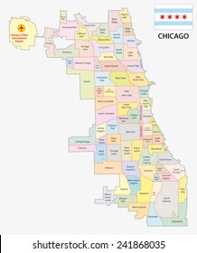 Chicago Neighborhood Map With Flag