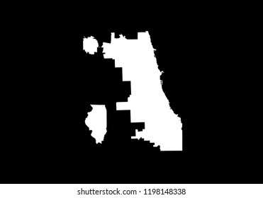 Chicago outline map city shape Illinois