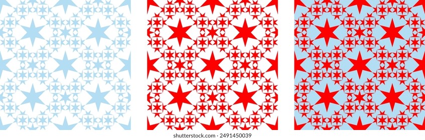 chicago pattern. star background set. vector illustration