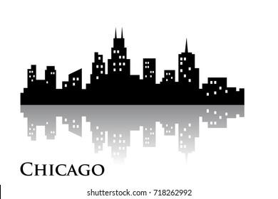 chicago skyline city logo vector