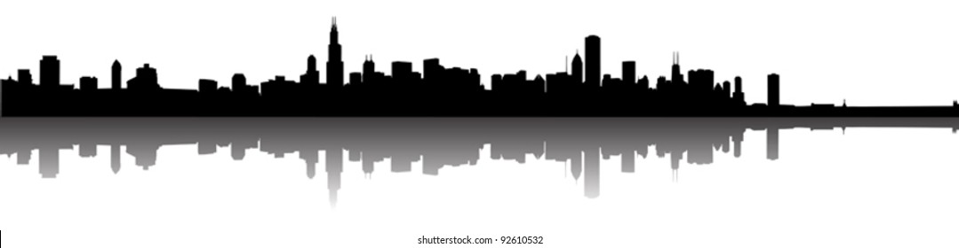 Chicago Skyline Panorama Silhouette