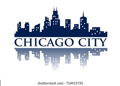 Chicago Skyline Silhouette City Logo