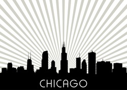 Chicago Skyline. Illustration Vectorielle.