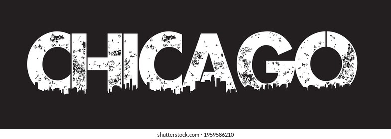 chicago slogan print. chicago dream city text print