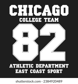 Chicago Sport wear typography emblem, t-shirt athletic apparel design graphic print