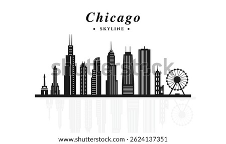 Chicago state skyline vector art. 
