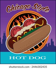 A Chicago style hot dog.