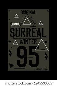 diseño de invierno surrealista de Chicago,t-pantalones