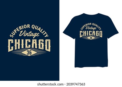 Chicago t shirt design, retro print for t-shirt design, vector illustration.