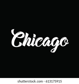 chicago, text design. Vector calligraphy. Typography poster. Usable as background.