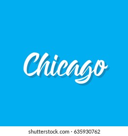 chicago, text design. Vector calligraphy. Typography poster. Usable as background.