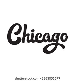 Chicago text on white background.