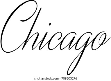 chicago text sign illustration on White background