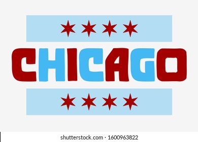 Chicago Typographic Type Design Vector Hand Lettering. 