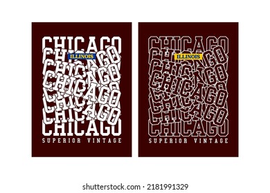 Chicago typography design for t shirt print