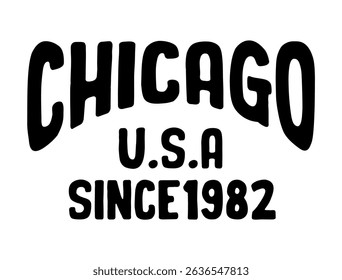 Chicago typography slogan. Varsity athletic vintage for t shirt. united states of america street urban print. Vector illustration.
