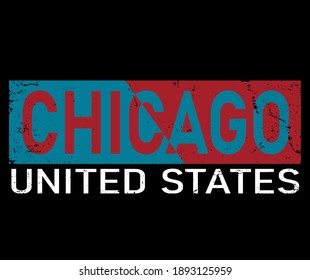 Chicago, United States of America Cities Vector EPS 10 illustration. T-Shirt design