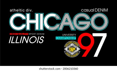 chicago urban city t shirt design graphic vector 