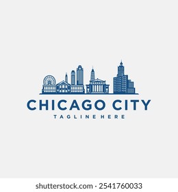 logotipo do vetor de paisagem urbana de chicago