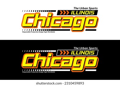 Chicago urban sport slogan style design