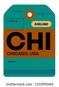 Chicago Usa Airport Luggage Tag
