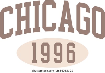 Chicago usa cute college front typography slogan design sports Varsity College USA Trending Graphic Tee t-shirt logo slogan artwork typography tote badge emblem crest Fashion 