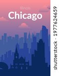 Chicago, USA famous city scape view background.