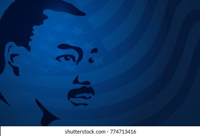 CHICAGO, USA - MARCH 24, 1967: Illustration of Martin Luther King during his speech
