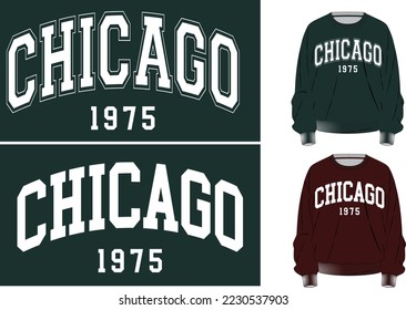 chicago varsity college graphic placement print usa  Slogan text  t-shirt  seatshirt
design