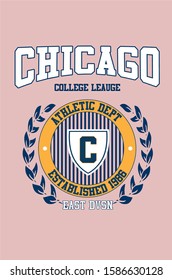 chicago varsity college vintage print for apparel