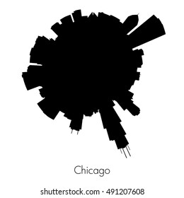 Chicago vector circular skyline