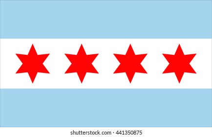 Chicago vector flag