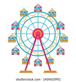 Chicago wheel in amusement park isolated vector illustration graphic design