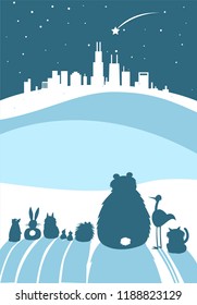 Chicago winter skyline