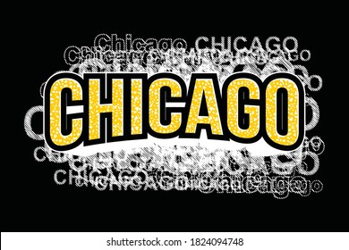 Chicago.Vintage and typography design in vector illustration.clothing,t-shirt,apparel and other uses.Abstract design with the grunge and denim style. 