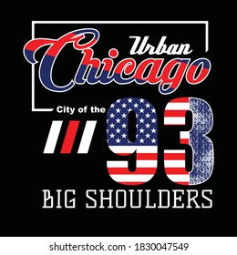 Chicago.Vintage and typography design in vector illustration.Clothing,t-shirt,apparel and other uses.Abstract design with the grunge and denim style.Eps10