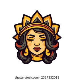 Chicano girl hand drawn logo design illustration Expressive, vibrant, cultural artwork celebrating the strength and beauty of Chicano heritage. Unique, captivating, and meaningful